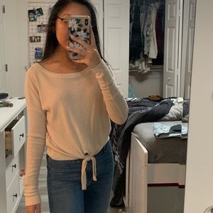 Abercrombie Tie Front Long Sleeve Tee